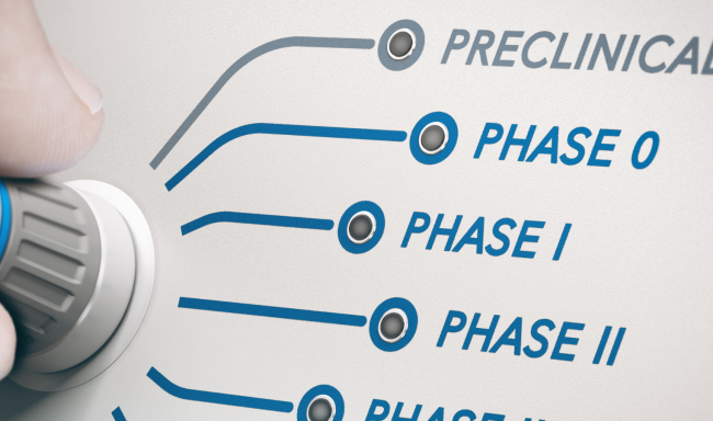 Image showing the phases of a clinical trial in words