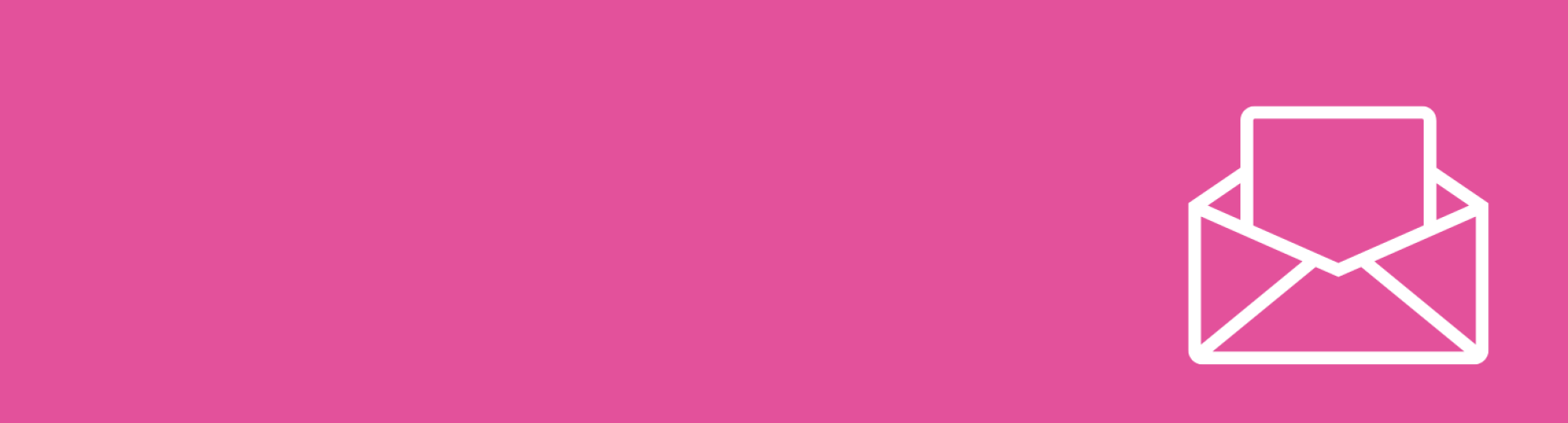 Outline of a white envelope on a pink background